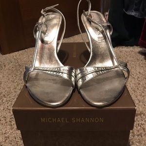 Michael Shannon silver heels size 8